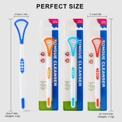 Cheap Disposable Long Handle Tongue Scraper in Plastic Box Food Grade PP Effective Oral Cleaning Brush Tongue Cleaner for Adult