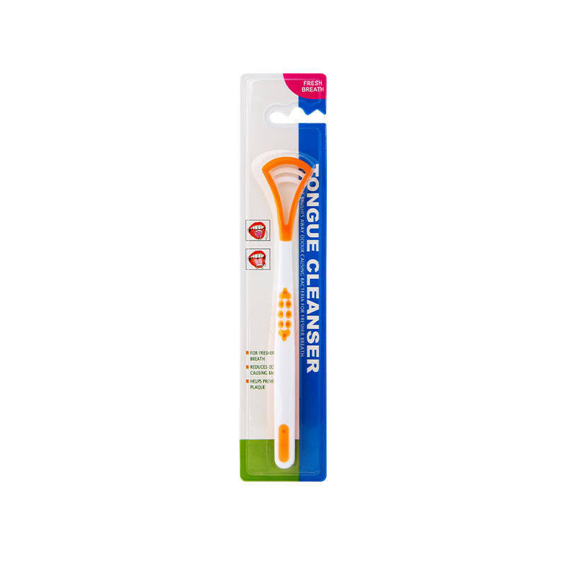 Cheap Disposable Long Handle Tongue Scraper in Plastic Box Food Grade PP Effective Oral Cleaning Brush Tongue Cleaner for Adult
