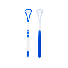 Cheap Disposable Long Handle Tongue Scraper in Plastic Box Food Grade PP Effective Oral Cleaning Brush Tongue Cleaner for Adult