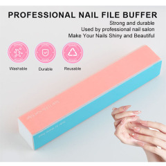 China Free Sample Colorful Style Nail Buffer Manicure Pedicure 4 way High Elastic Sponge Fingernail File Block for Women Lady