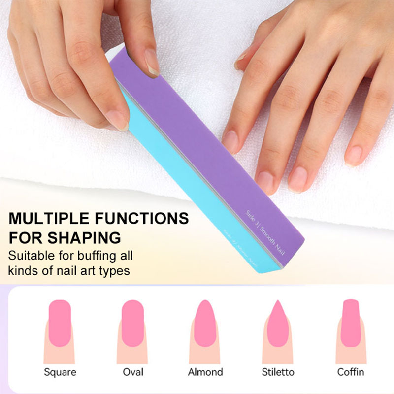 China Free Sample Colorful Style Nail Buffer Manicure Pedicure 4 way High Elastic Sponge Fingernail File Block for Women Lady