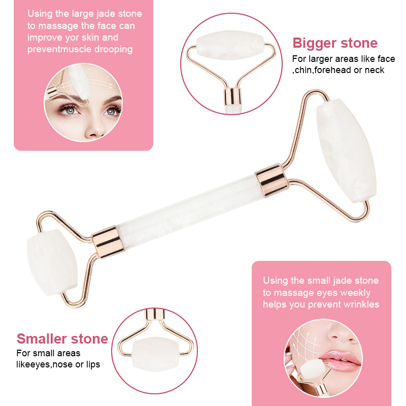 Wholesale Face Massage Jade Roller Guasha Set Resin Plastic Non Natural Stone Facial Massager Roller for Woman Skin Care Tool