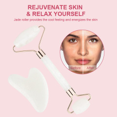 Wholesale Face Massage Jade Roller Guasha Set Resin Plastic Non Natural Stone Facial Massager Roller for Woman Skin Care Tool