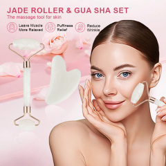 Wholesale Face Massage Jade Roller Guasha Set Resin Plastic Non Natural Stone Facial Massager Roller for Woman Skin Care Tool
