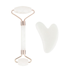 Wholesale Face Massage Jade Roller Guasha Set Resin Plastic Non Natural Stone Facial Massager Roller for Woman Skin Care Tool