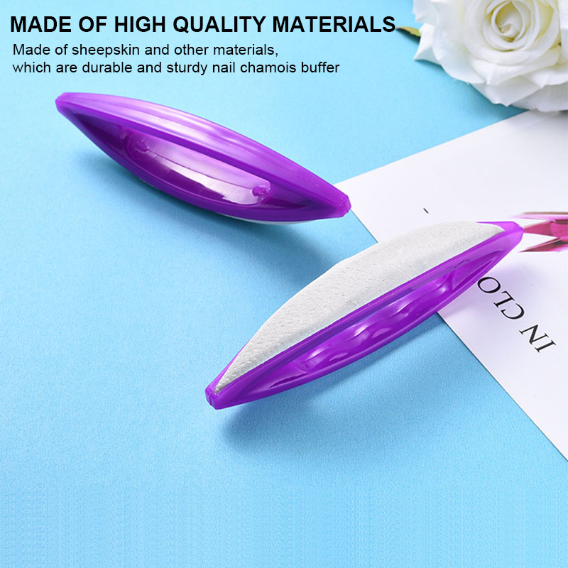 Professional individual package sheepskin chamois smooth nail buffers rub manicure art tool sanding waxing polish file block
