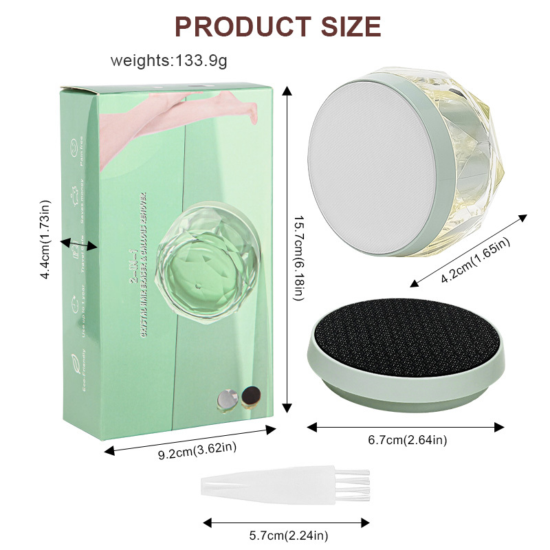 New Portable 2-in-1 Painless Crystal Nano Glass Hair Remove Eraser Foot File Dead Skin Callus Remover device Pedicure Tool