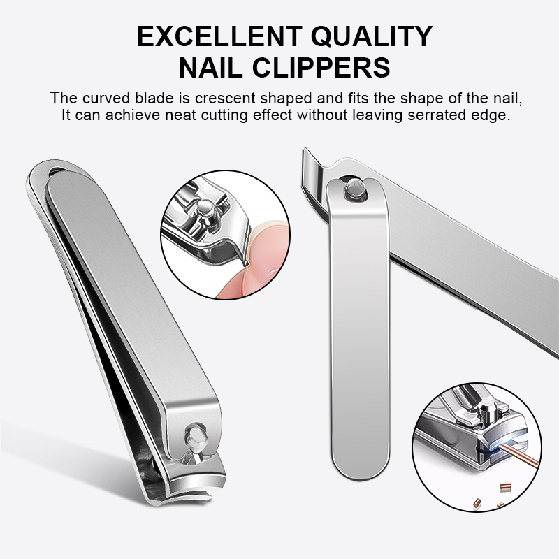8-in-1 Professional Manicure Pedicure Kit Stainless Steel Beauty Nail Care Tool Fingernail Toe Clipper Set With PU Leather Case