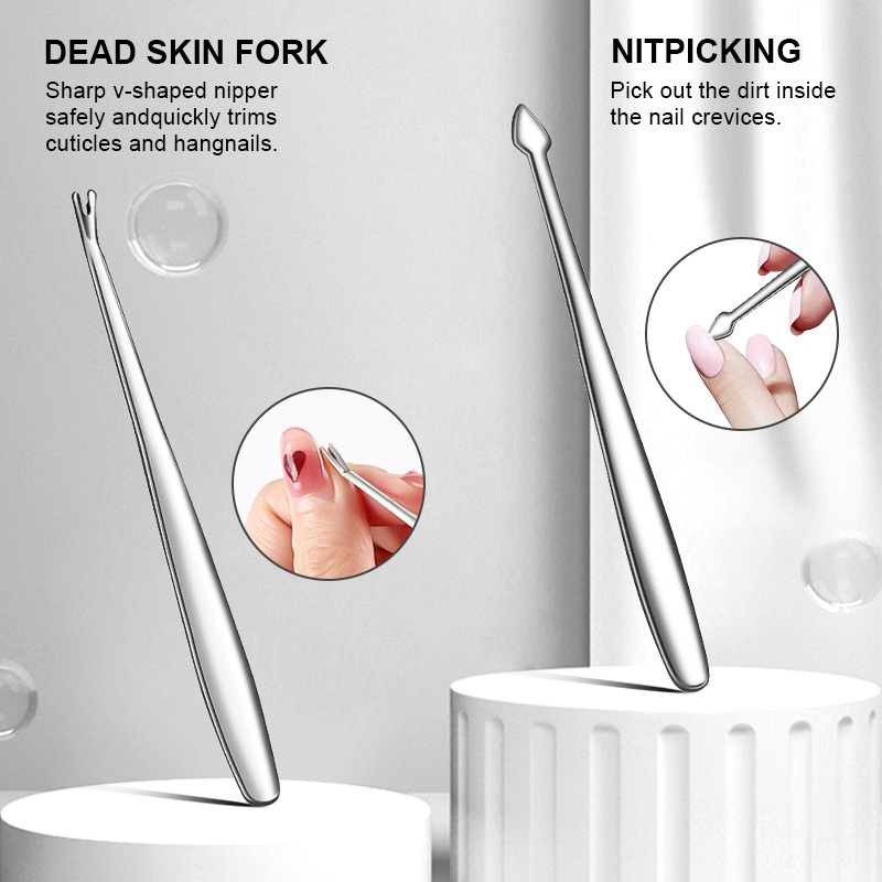 8-in-1 Professional Manicure Pedicure Kit Stainless Steel Beauty Nail Care Tool Fingernail Toe Clipper Set With PU Leather Case