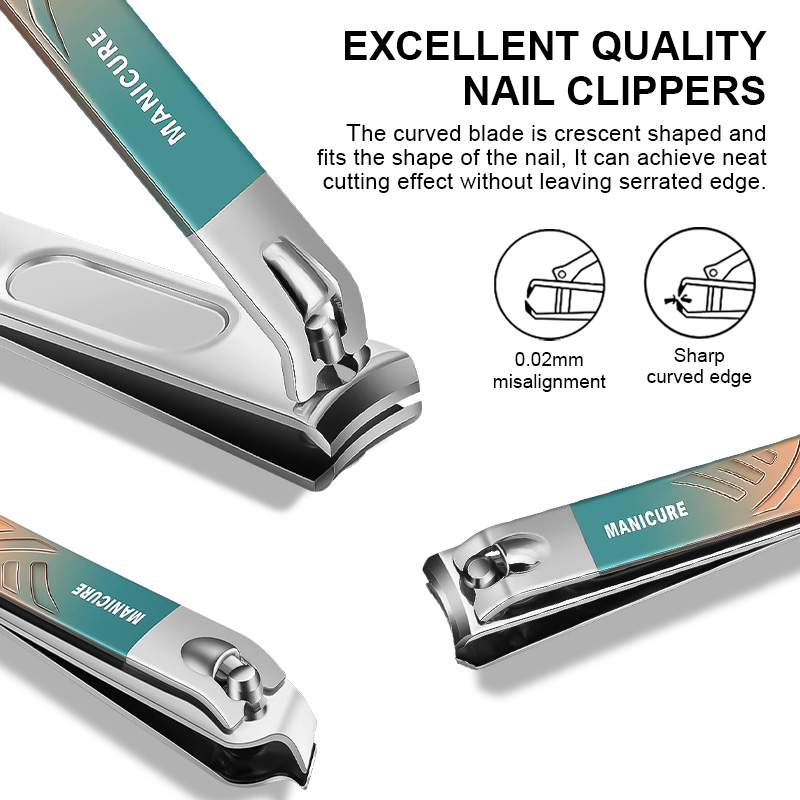 High Quality Portable Stainless Steel Manicure Set Beauty Scissors Nail Care Tool Ingrown Toenail Clipper Grooming Kit for Gift