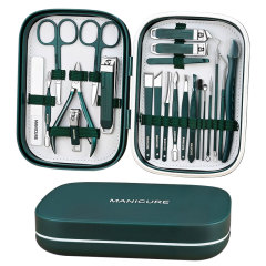 22 in 1 Professional Manicure Pedicure Kit Carbon Steel Nail Care Tool Fingernail Clipper Scissor Beauty Travel Set for Home