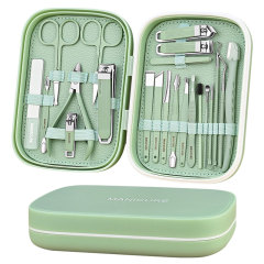 22 in 1 Professional Manicure Pedicure Kit Carbon Steel Nail Care Tool Fingernail Clipper Scissor Beauty Travel Set for Home