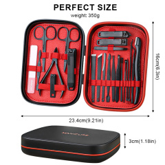 22 in 1 Professional Manicure Pedicure Kit Carbon Steel Nail Care Tool Fingernail Clipper Scissor Beauty Travel Set for Home