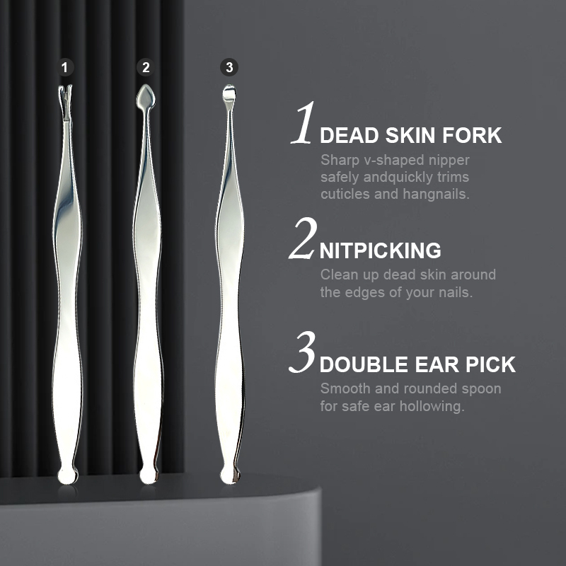Customization 9Pcs Stainless Steel Nail Clipper Set Nails Care Tools Manicure Pedicure Kit with PU Case for Beauty Salon