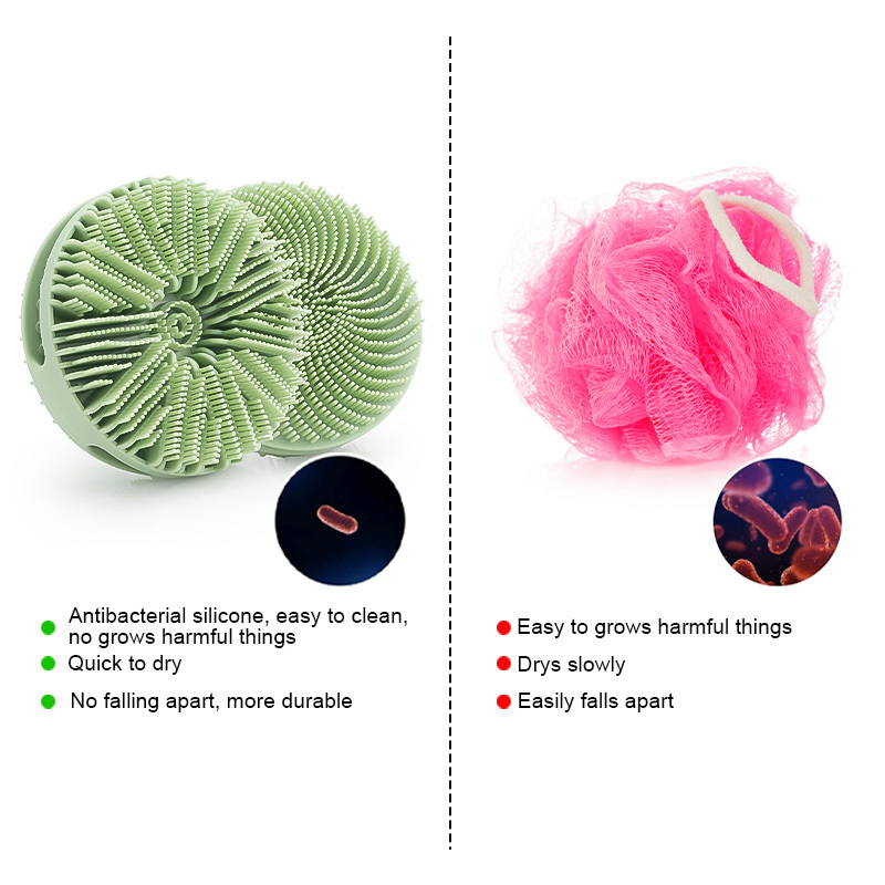 Wholesale Exfoliating Remove Dead Skin Body Sub Scrub Double Side Rough Soft Silicone Massage Bath Back Brush For Showering