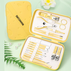 18 Pieces Stainless Steel Nail Cutter Manicure Pedicure Set Mens Women Children's Nail Care Tool Grooming Kits