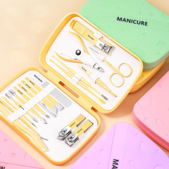 18 Pieces Stainless Steel Nail Cutter Manicure Pedicure Set Mens Women Children's Nail Care Tool Grooming Kits