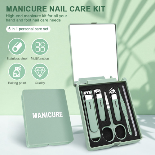 6 in 1 Manicure Pedicure Cutter Kit Professional Full Stainless Steel Nail Clippers Beauty Care Tools Set For Home