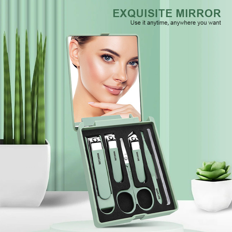 6 in 1 Manicure Pedicure Cutter Kit Professional Full Stainless Steel Nail Clippers Beauty Care Tools Set For Home