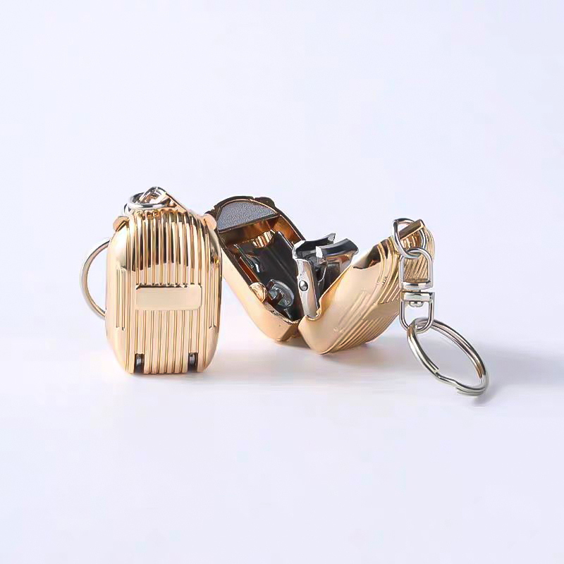 Mini Suitcase Shaped Folding Nail Clippers Stainless Steel Foldable Portable Sharp Blade Fingernail Cutter With Key Chain