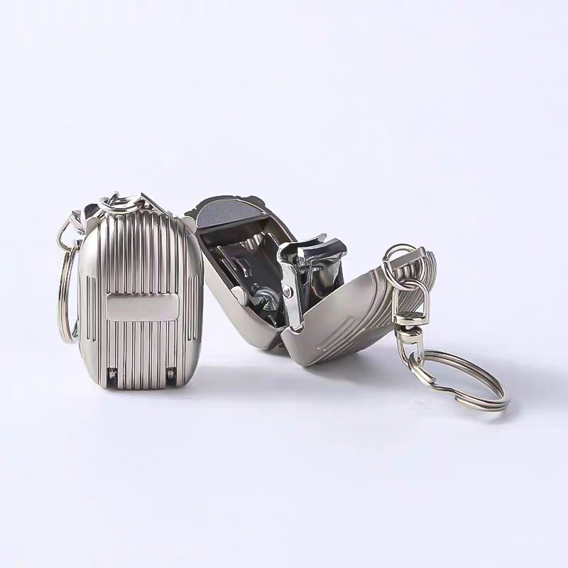 Mini Suitcase Shaped Folding Nail Clippers Stainless Steel Foldable Portable Sharp Blade Fingernail Cutter With Key Chain
