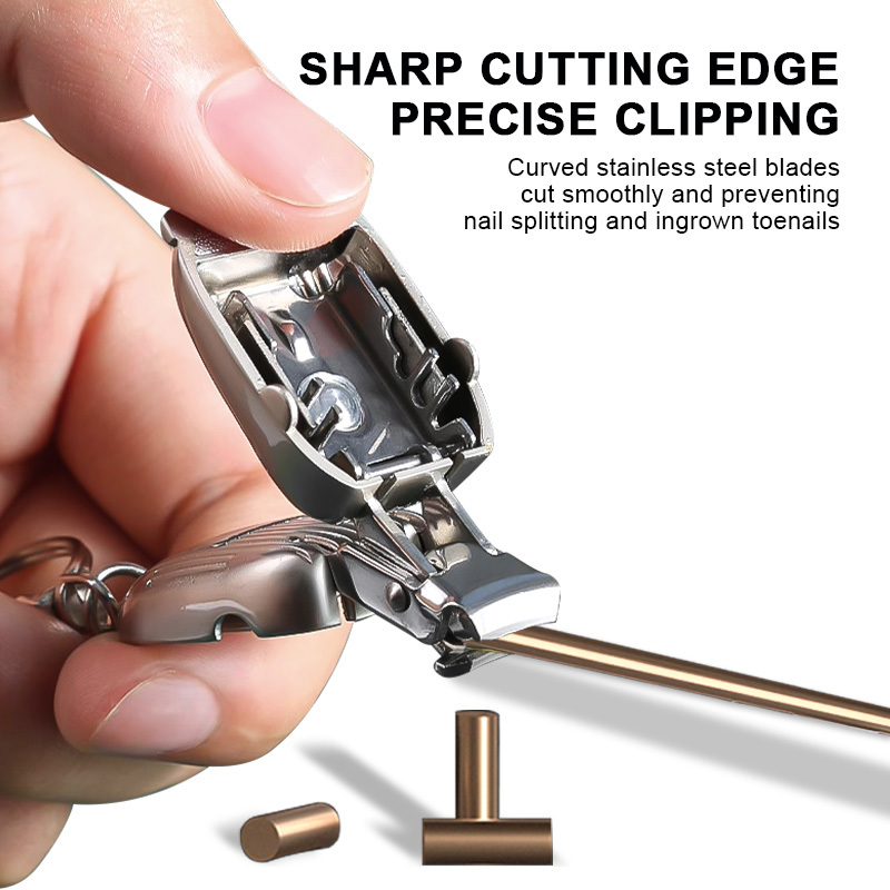 Mini Suitcase Shaped Folding Nail Clippers Stainless Steel Foldable Portable Sharp Blade Fingernail Cutter With Key Chain