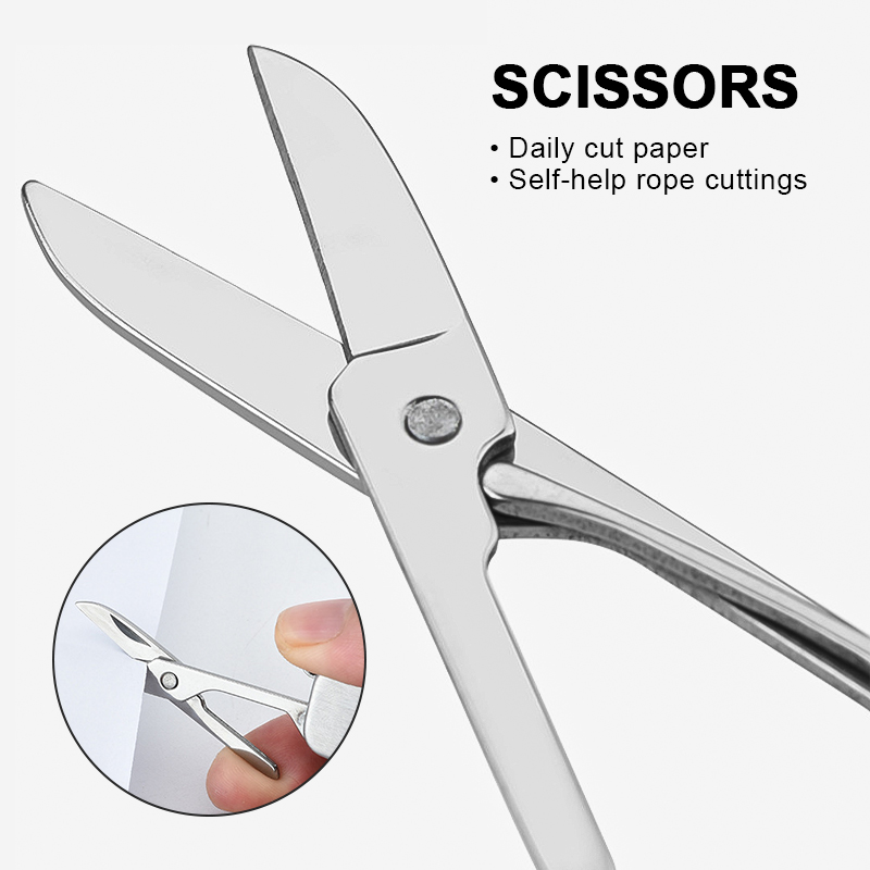 Multifunctional Foldable Stainless Steel Nail Clipper Portable Camping Knife Scissors 5 in 1 Fingernail Cutter with Keychain