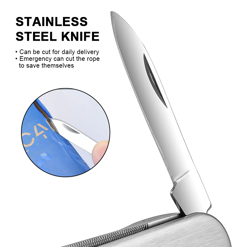 Multifunctional Foldable Stainless Steel Nail Clipper Portable Camping Knife Scissors 5 in 1 Fingernail Cutter with Keychain