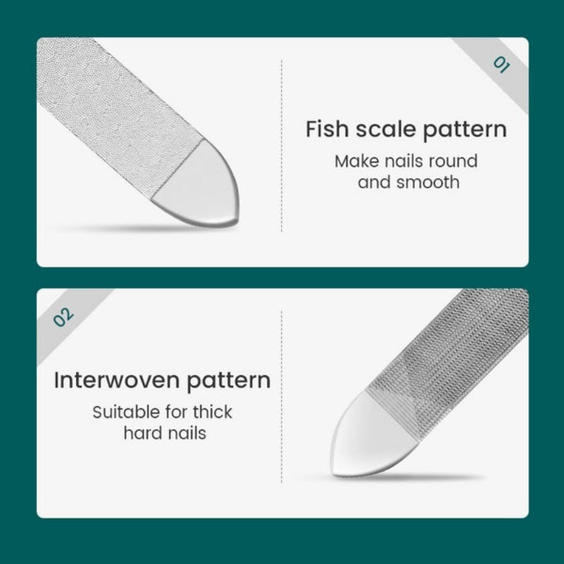 Professional Stainless Steel Nail File - Double-Sided Manicure Tool for Natural Nails, Heavy Duty & Reusable - Perfect for Hands, Feet & Nail Care