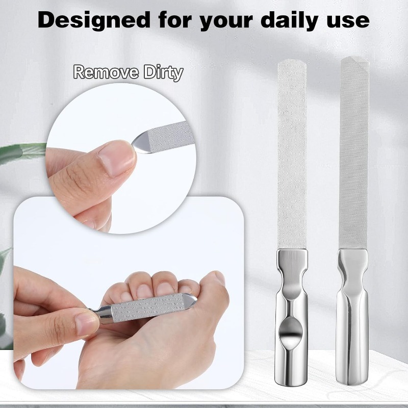 Professional Stainless Steel Nail File - Double-Sided Manicure Tool for Natural Nails, Heavy Duty & Reusable - Perfect for Hands, Feet & Nail Care