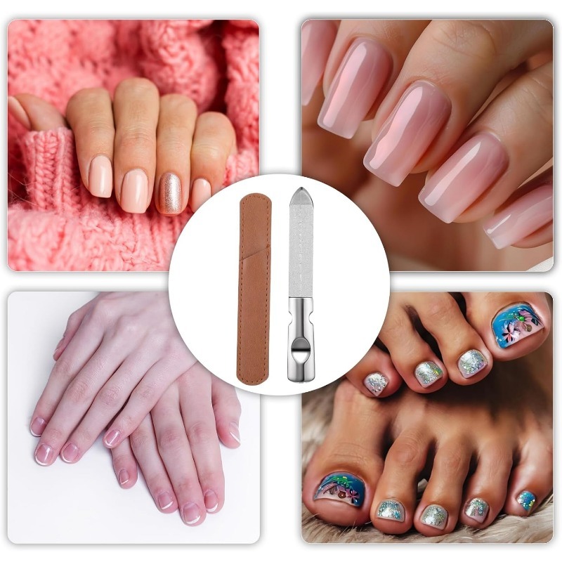 Professional Stainless Steel Nail File - Double-Sided Manicure Tool for Natural Nails, Heavy Duty & Reusable - Perfect for Hands, Feet & Nail Care