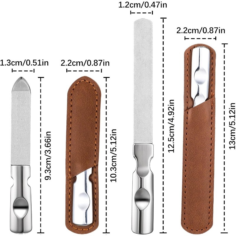 Professional Stainless Steel Nail File - Double-Sided Manicure Tool for Natural Nails, Heavy Duty & Reusable - Perfect for Hands, Feet & Nail Care