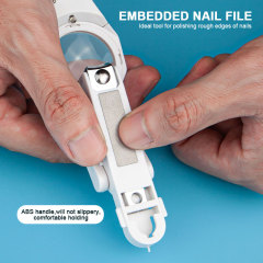 Handheld Magnifying Glass Fold-Away Nail Cutters Wide Non-Slip Grip LED Magnifier Illuminated Finger Toenail Clipper For Elderly