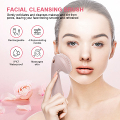 Ultrasonic Electric Face Cleansing Instrument Anti-bacterial Silicone Vibration Massage Facial Brush Skin Exfoliation Cleanser
