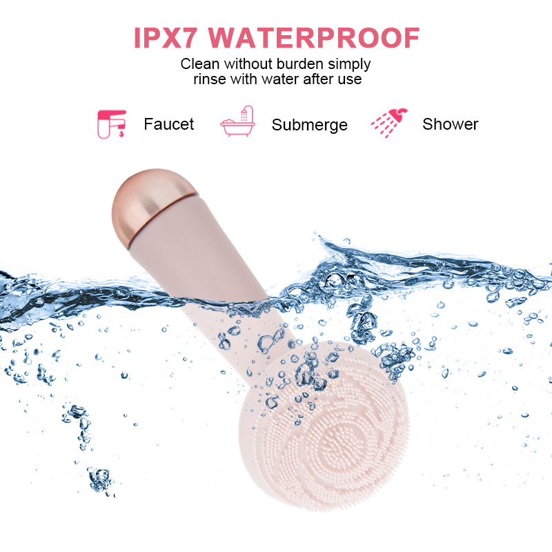 Ultrasonic Electric Face Cleansing Instrument Anti-bacterial Silicone Vibration Massage Facial Brush Skin Exfoliation Cleanser