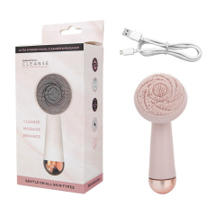 Ultrasonic Electric Face Cleansing Instrument Anti-bacterial Silicone Vibration Massage Facial Brush Skin Exfoliation Cleanser
