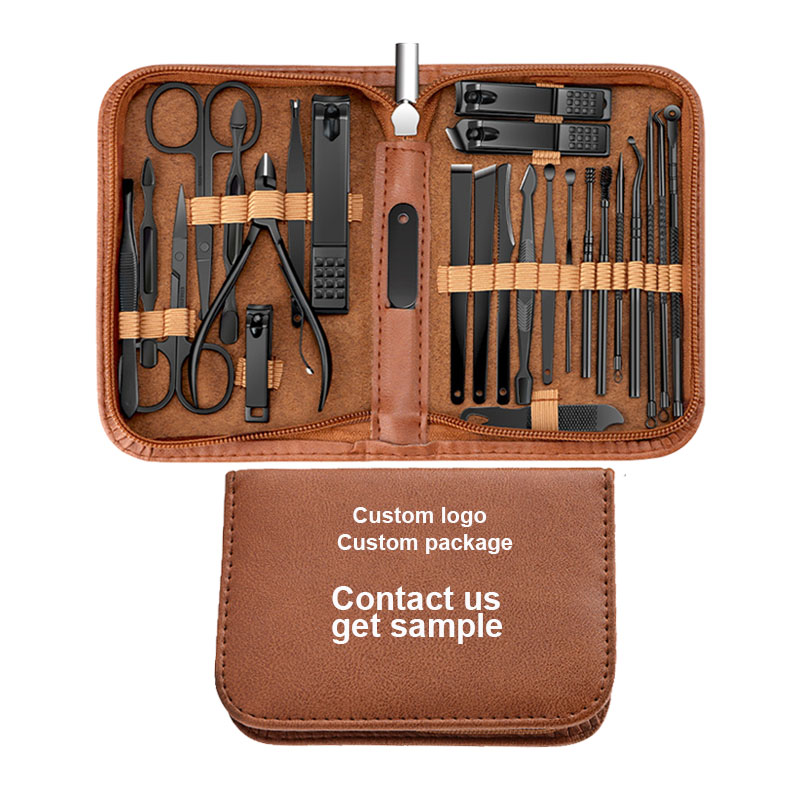 Professional Nail Clipper Kit 26 Pieces Stainless Steel Pedicure Manicure Set Person Care Tools with Luxurious Travel Case