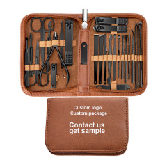 Professional Nail Clipper Kit 26 Pieces Stainless Steel Pedicure Manicure Set Person Care Tools with Luxurious Travel Case