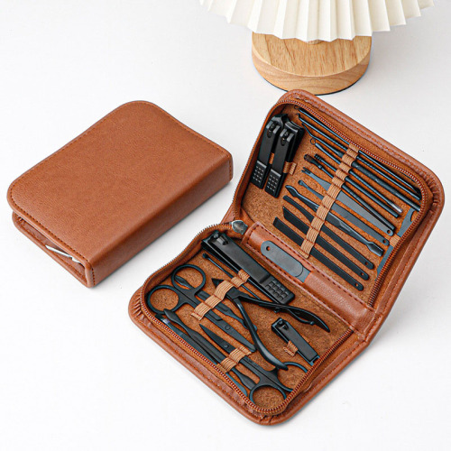 Professional Nail Clipper Kit 26 Pieces Stainless Steel Pedicure Manicure Set Person Care Tools with Luxurious Travel Case