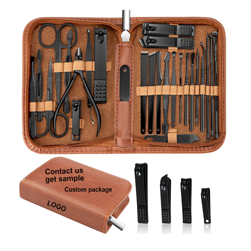 Professional Nail Clipper Kit 26 Pieces Stainless Steel Pedicure Manicure Set Person Care Tools with Luxurious Travel Case