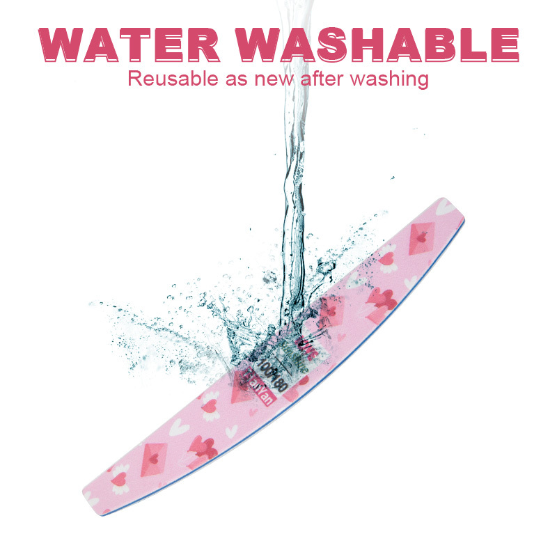 Love pattern nail file, double-sided can be used with nail file and frosted board, suitable for nail trimming and shaping type A, 100/180 grit, Valentine's Day gift/Mother plot gift