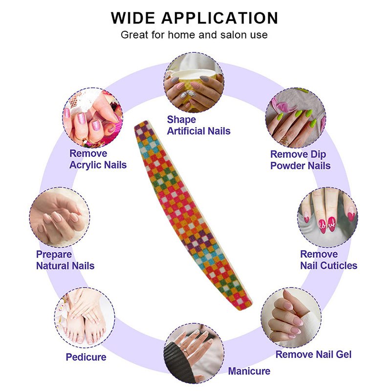 Professional Reusable 2 4 Ways Shining Nail File 100/180 Grit Double Sided Emery Boards Fingernail Buffer for Manicure Salon