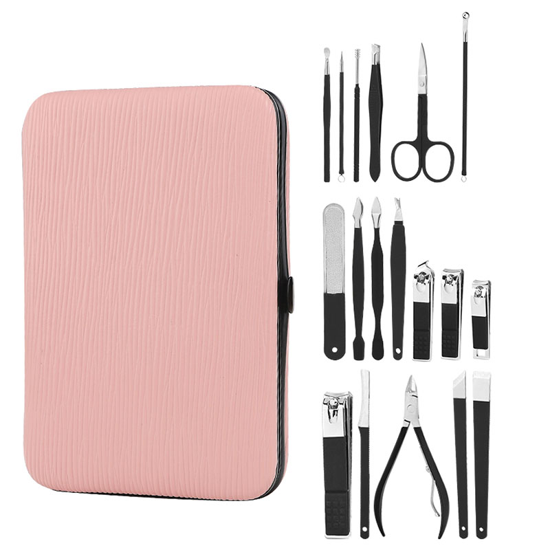 Stainless Steel Manicure Set Professional Nail Clippers Kit Pedicure Care Tools Women Grooming Kits 18Pcs for Travel