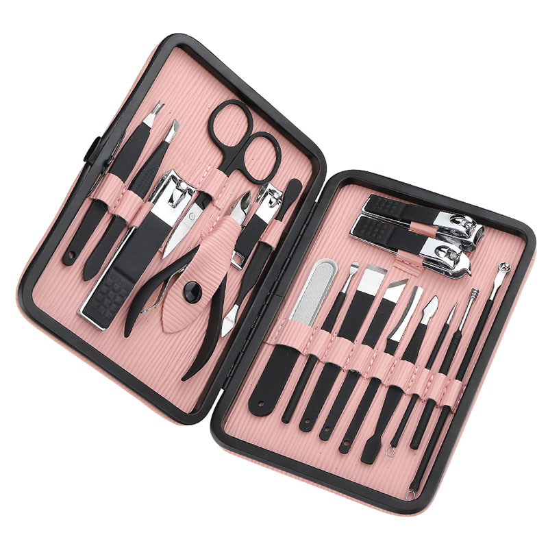 Stainless Steel Manicure Set Professional Nail Clippers Kit Pedicure Care Tools Women Grooming Kits 18Pcs for Travel
