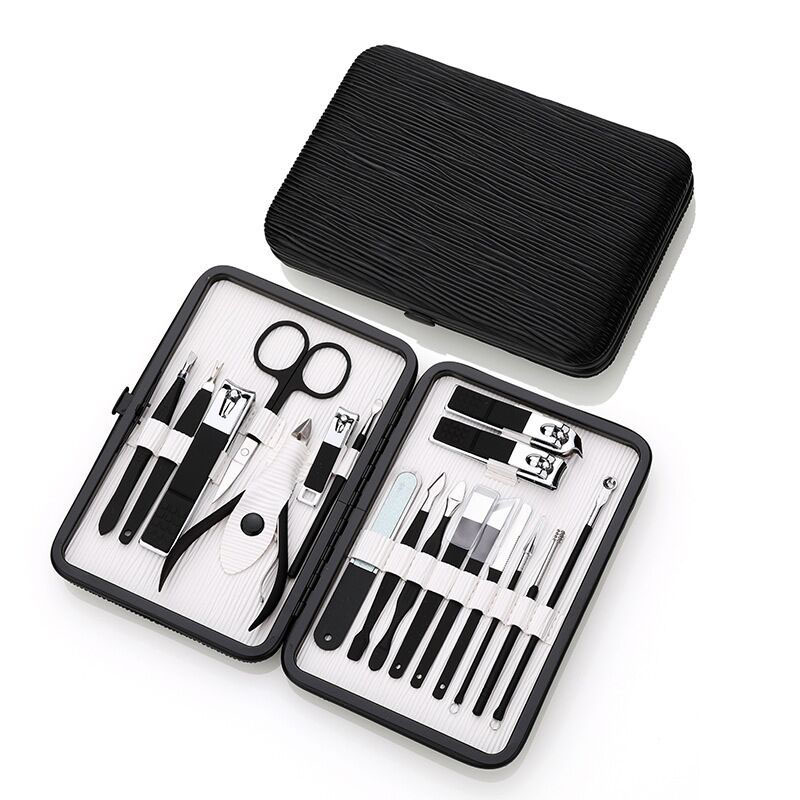 Stainless Steel Manicure Set Professional Nail Clippers Kit Pedicure Care Tools Women Grooming Kits 18Pcs for Travel