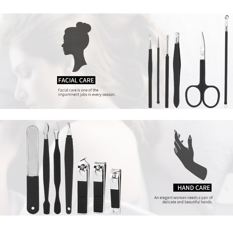 Stainless Steel Manicure Set Professional Nail Clippers Kit Pedicure Care Tools Women Grooming Kits 18Pcs for Travel