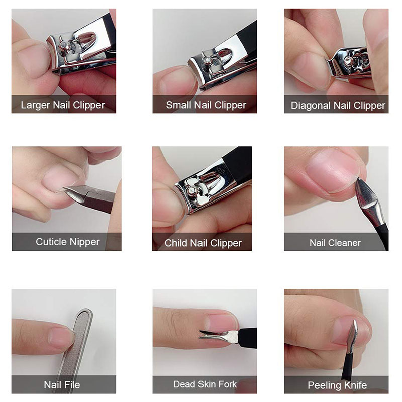 Stainless Steel Manicure Set Professional Nail Clippers Kit Pedicure Care Tools Women Grooming Kits 18Pcs for Travel