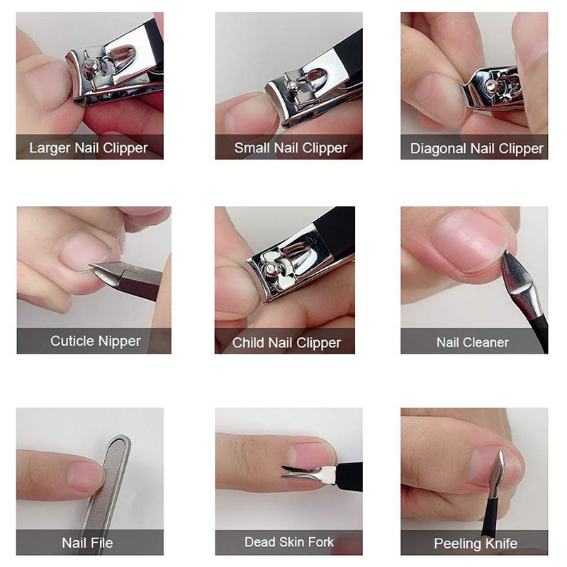Stainless Steel Manicure Set Professional Nail Clippers Kit Pedicure Care Tools Women Grooming Kits 18Pcs for Travel