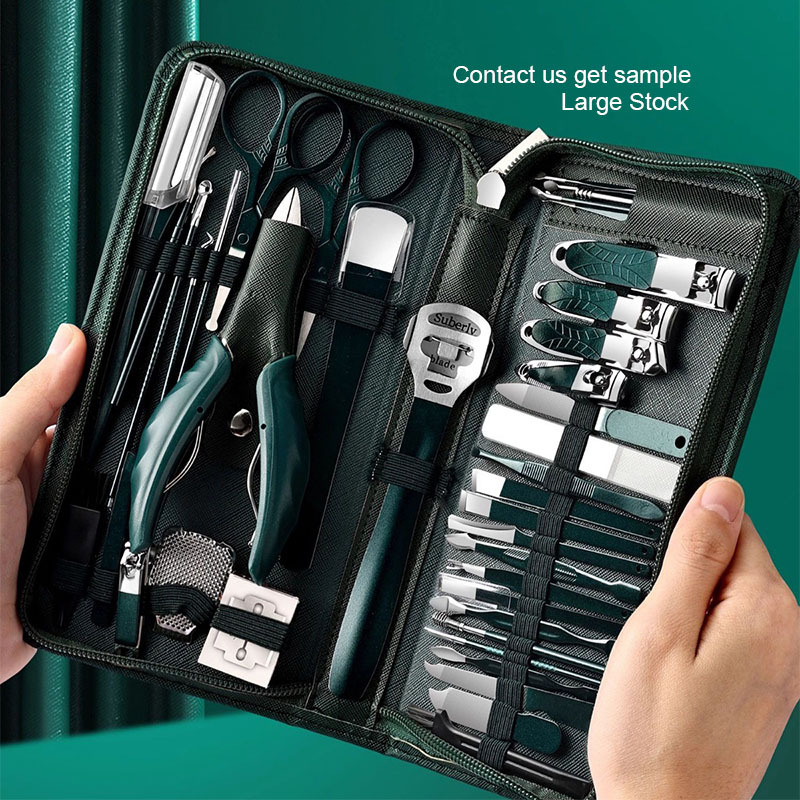 Professional 40-in-1 Home Manicure Pedicure Set Stainless Steel Nail Clipper Kit Personal Care Tools with Luxurious Travel Bag