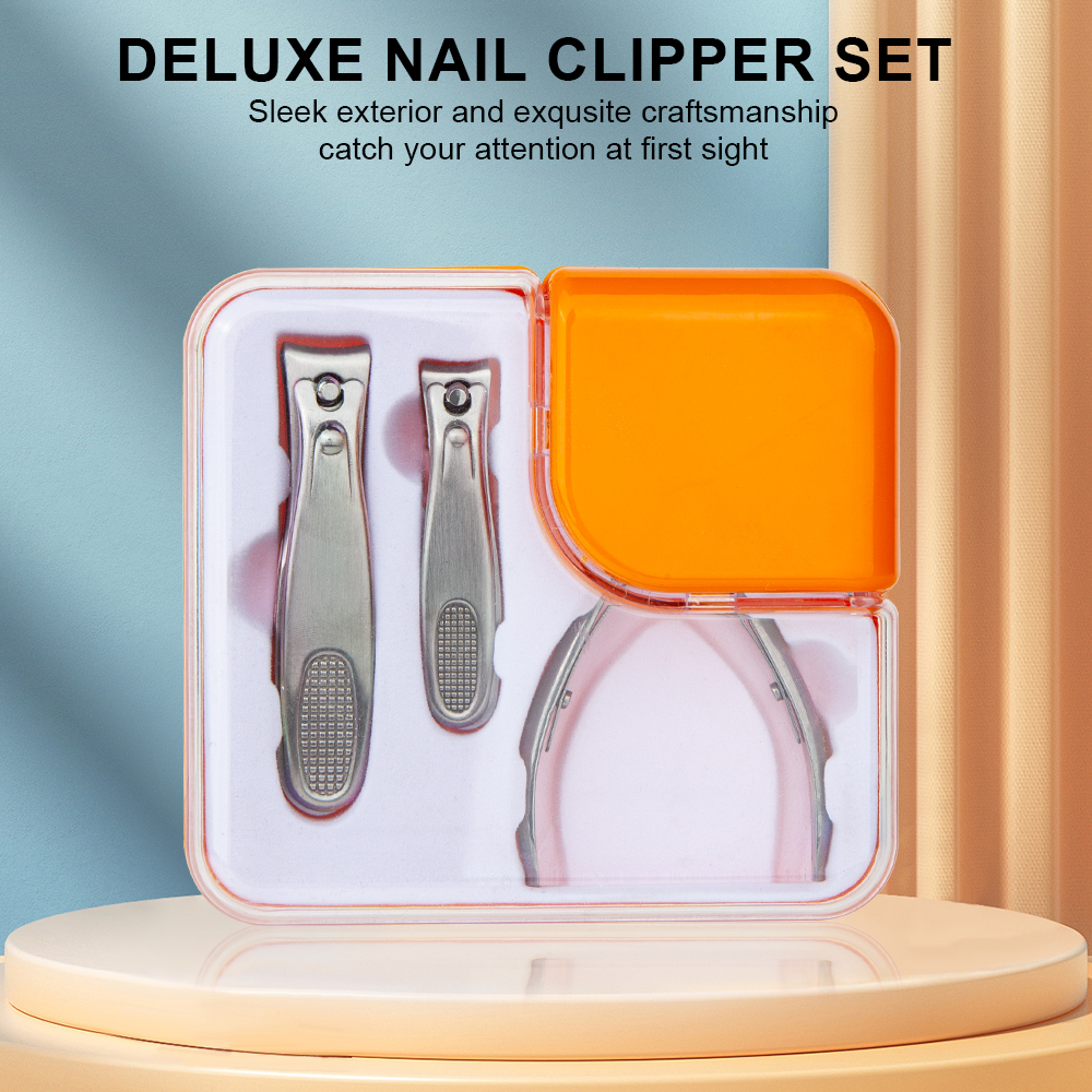 Custom Ultra Sharp Sturdy Fingernail Toenail Clipper Set Stainless Steel Manicure Pedicure Scissor Nail Nipper Cutter With Case